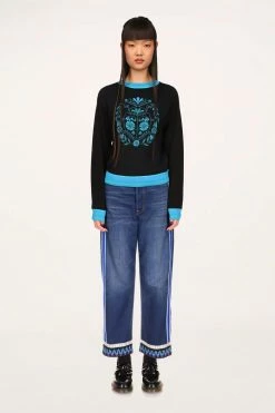 Anna Sui Trimmed Jeans Blue Resort '22