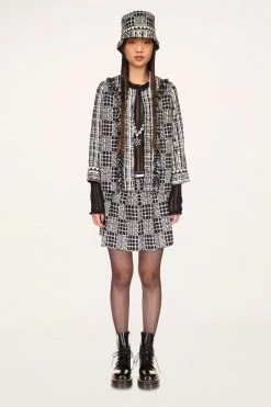 Anna Sui Resort '22 Rose Trellis Tweed Jacket Black