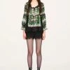 Anna Sui Pansy Panel Top Black Resort '22