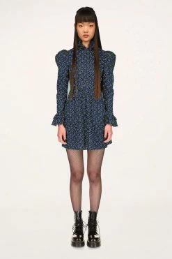 Resort '22 Anna Sui X Batsheva Prairie Mini Dress Cornflower