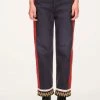 Anna Sui Resort '22 Trimmed Jeans Black