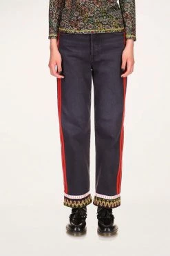 Anna Sui Resort '22 Trimmed Jeans Black