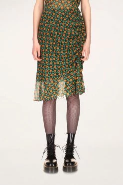 Anna Sui Resort '22 Rosy Dot Mesh Skirt Red