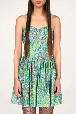 Anna Sui X Batsheva Strapless Dress <br> Green Resort '22 9 Anna Sui X Batsheva Strapless Dress Green Resort '22