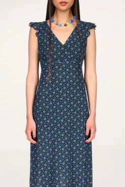 Anna Sui Rosy Dot Mesh Dress Cornflower