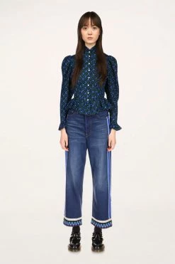 Resort '22 Anna Sui X Batsheva Grace Top Cornflower