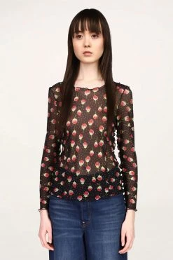 Anna Sui Roses Are Red Mesh Top CLOTHING
