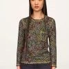 Anna Sui Wonder Flower Knit Top Red Resort '22