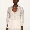 Anna Sui Aesthetic Eyelet Top Cream Resort '22