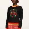 Anna Sui Resort '22 Beetle Sweater Red