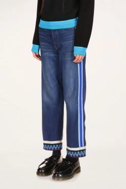 Anna Sui Trimmed Jeans Blue Resort '22