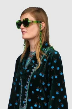 Anna Sui Fellow Earthlings Sunglasses Chain Green