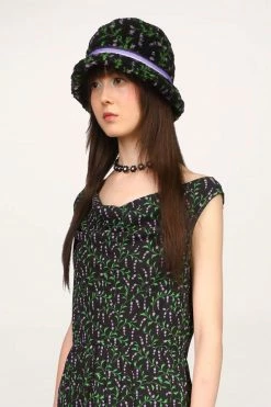 Anna Sui Resort '22 Lily Of The Valley Bucket Hat Black