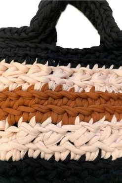 Anna Sui Recycled T-shirt Crochet Bag In Amber Upcycled Collection