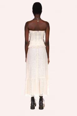 Anna Sui Aesthetic Eyelet Corset Top Cream Resort '22