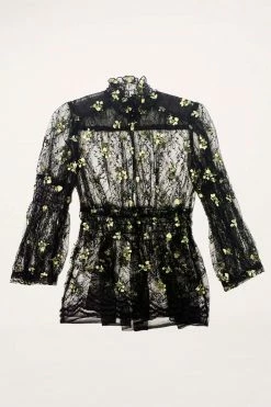 Anna Sui Scattered Blooms Lace Top