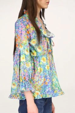 Resort '22 Anna Sui X Batsheva Sui Top Blue