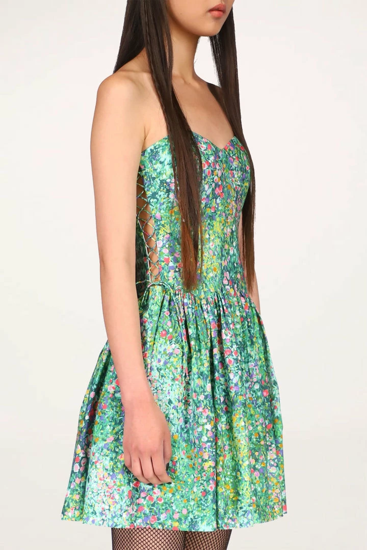 Anna Sui X Batsheva Strapless Dress <br> Green Resort '22 6 Anna Sui X Batsheva Strapless Dress Green Resort '22