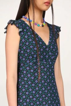 Anna Sui Rosy Dot Mesh Dress Cornflower