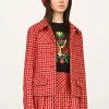 Anna Sui Neo Plaid Jacket Red Resort '22