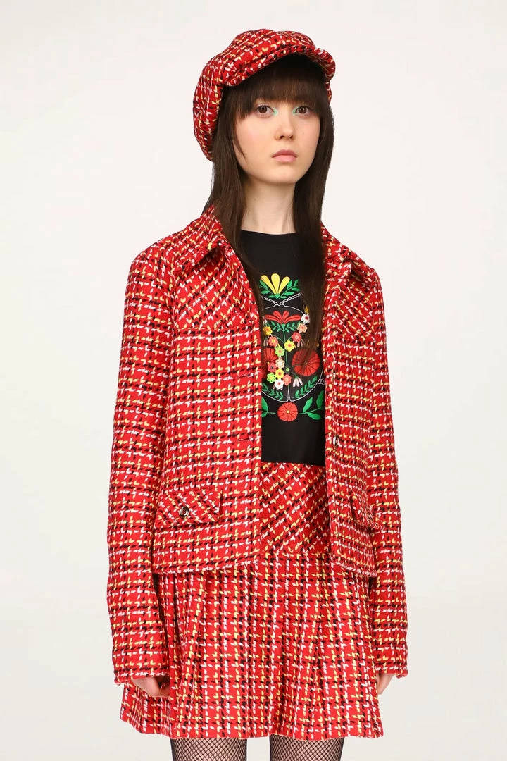 Anna Sui Neo Plaid Jacket <br> Red Resort '22 3 Anna Sui Neo Plaid Jacket Red Resort '22