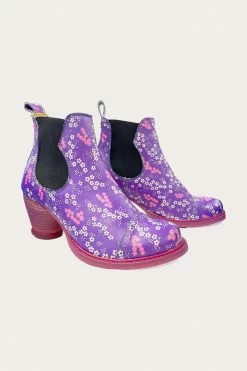 Anna Sui X John Fluevog Ditsy Blooms Chelsea Boot In Purple Fall / Winter '21