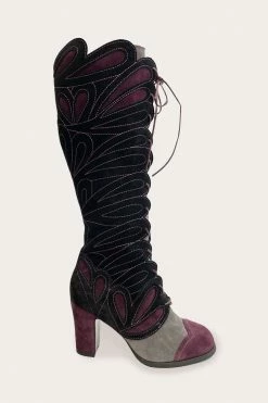 Fall / Winter '21 Anna Sui X John Fluevog Elita Tall Boot In Purple Suede