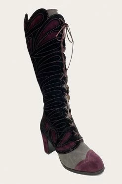 Fall / Winter '21 Anna Sui X John Fluevog Elita Tall Boot In Purple Suede