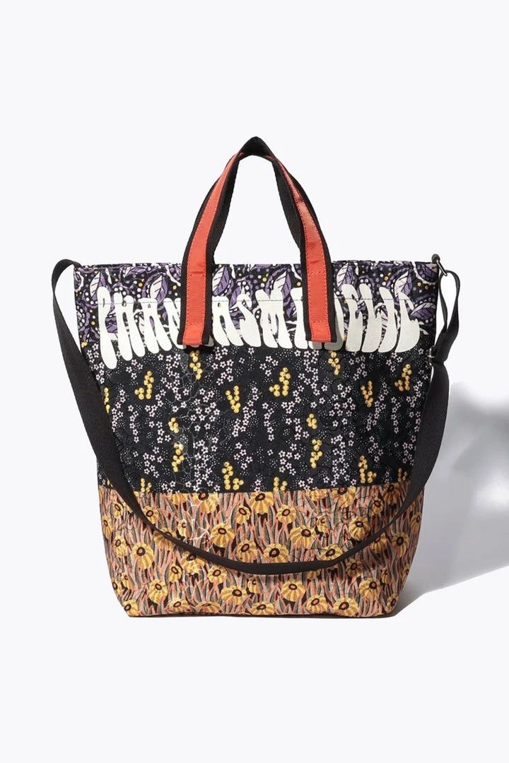 Kuipo Ditsy Blooms & Penny Lane Tote Bag <br> Yellow And Black 3 Kuipo Ditsy Blooms & Penny Lane Tote Bag Yellow And Black