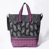 Kuipo ACCESSORIES Posies & Pop Flowers Tote Bag In Black And Purple