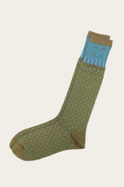 Anna Sui Fall / Winter '21 Floral Lattice Knee-high Sock Forest