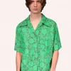 Anna Sui Bird Of Paradise Button Down Top Glo Green Spring '22