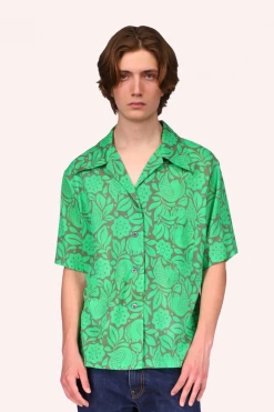 Anna Sui Bird Of Paradise Button Down Top Glo Green Spring '22