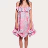 Anna Sui Metallic Floral Jacquard Dress