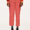 Anna Sui Neo Plaid Pants Red Resort '22