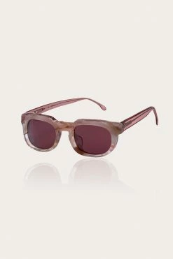 Anna Sui ACCESSORIES Recycled Acetate Square Sunglasses In Rose