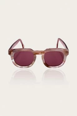 Anna Sui ACCESSORIES Recycled Acetate Square Sunglasses In Rose