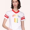 Anna Sui 81 V Neck Rainbow Football Tee Spring '22 2 Anna Sui 81 V Neck Rainbow Football Tee Spring '22