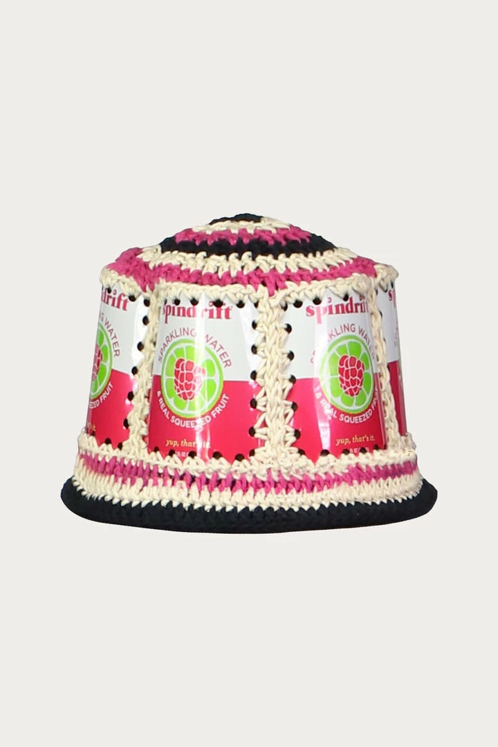 Anna Sui Upcycled Collection Recycled Crochet Hat <BR> In Raspberry </br> 3 Anna Sui Upcycled Collection Recycled Crochet Hat In Raspberry