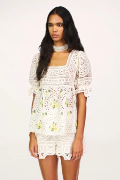 Anna Sui CLOTHING Crochet & Eyelet Florets Shorts
