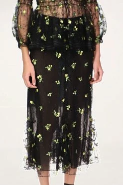 Anna Sui Scattered Blooms Lace Skirt