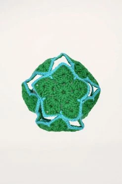 Anna Sui Hand Crochet Star Hat Green