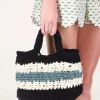 Anna Sui Recycled T-shirt Crochet Bag In Steel