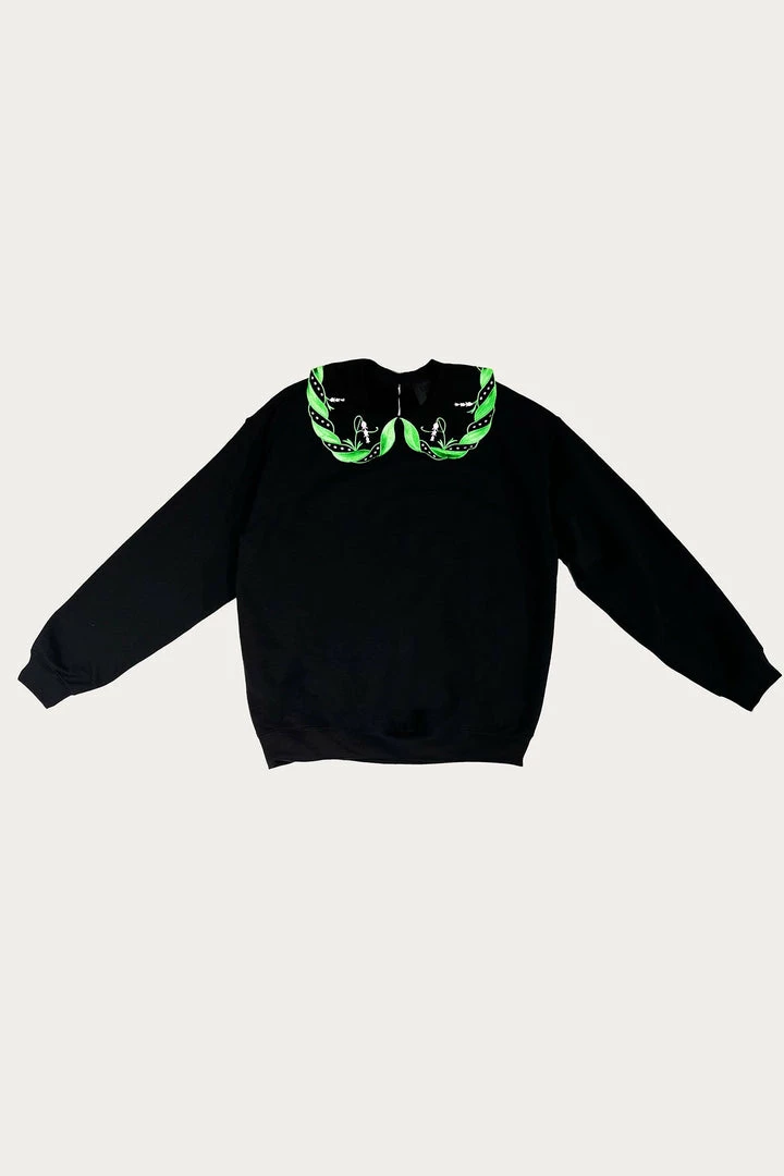 Anna Sui Lily Of The Valley Sweatshirt <br> Black 3 Anna Sui Lily Of The Valley Sweatshirt Black