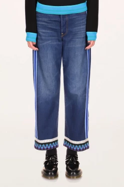 Anna Sui Trimmed Jeans Blue Resort '22