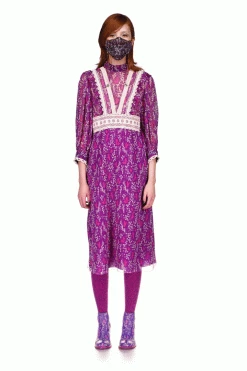 Anna Sui X John Fluevog Ditsy Blooms Chelsea Boot In Purple Fall / Winter '21