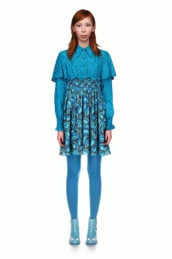 Anna Sui Fall / Winter '21 Tumbling Pines & Swirling Leaves Dress