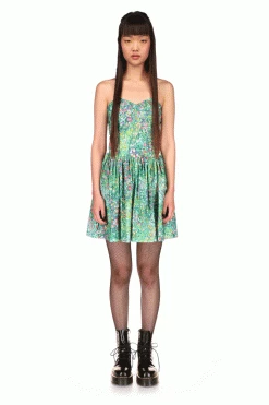Anna Sui X Batsheva Strapless Dress <br> Green Resort '22 11 Anna Sui X Batsheva Strapless Dress Green Resort '22