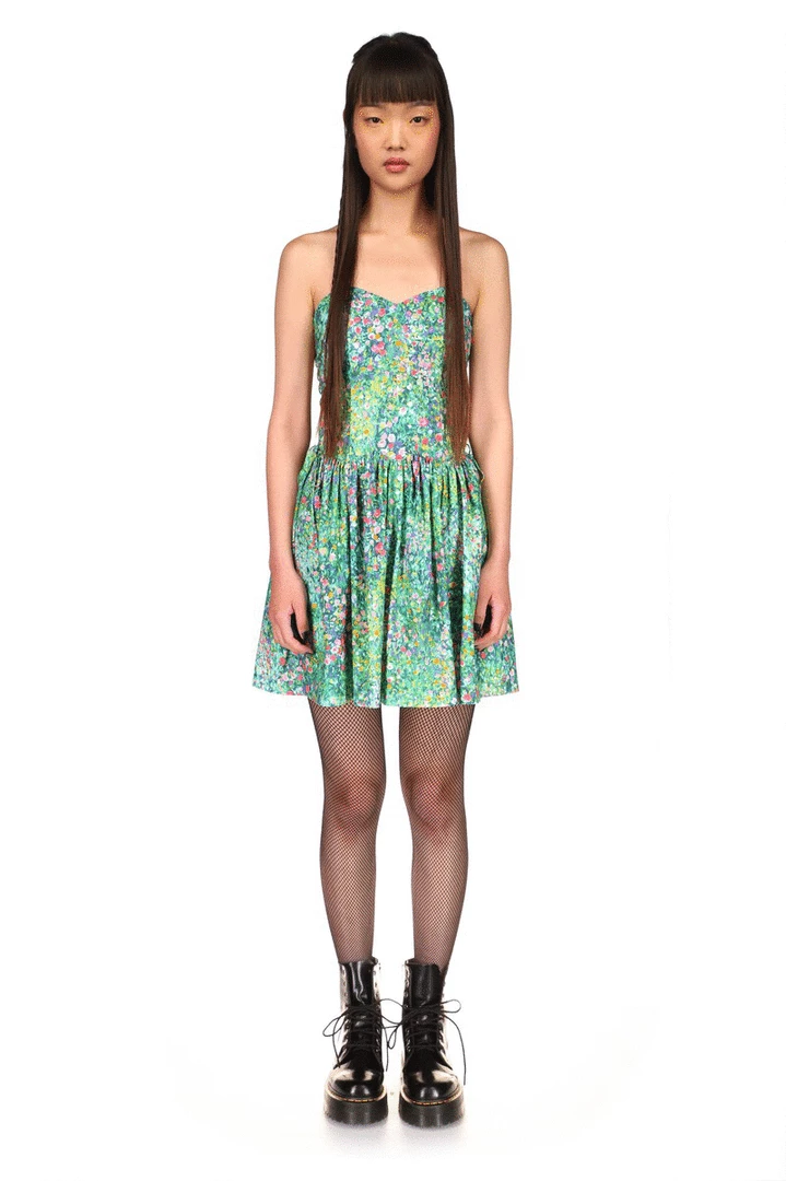Anna Sui X Batsheva Strapless Dress <br> Green Resort '22 7 Anna Sui X Batsheva Strapless Dress Green Resort '22