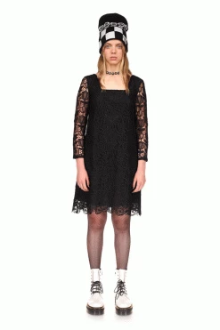 Anna Sui Resort '22 Garden Lace Madonna Dress Black